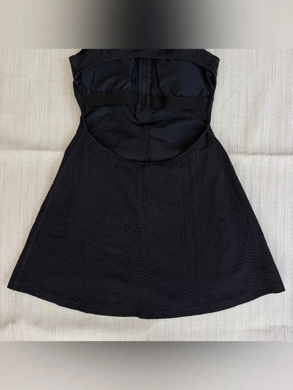 GIGI C Marcella Black Snakeskin Embossed Active Dress Built-In Shorts Size XS - Image 9