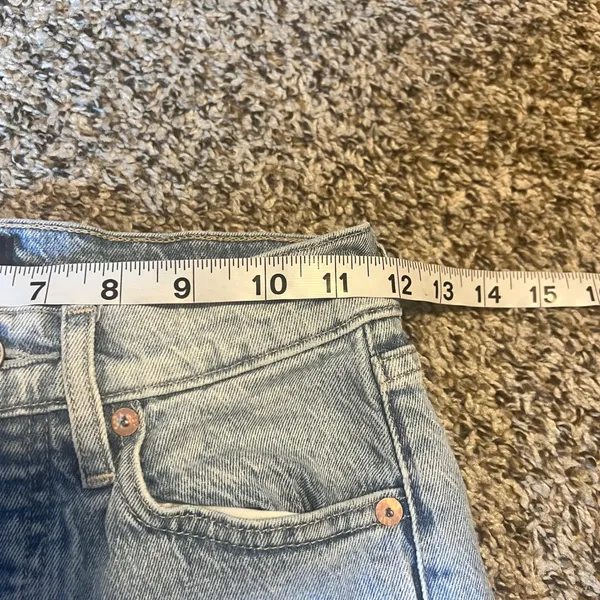 GAP Denim Cheeky‎ Straight Jeans Light Wash Ripped Distressed Raw Hem Size 00 24 - Image 6