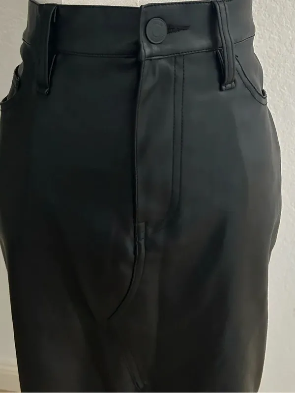 Hudson Faux Leather Midi Skirt, Black, Size 6/28 Rent the Runway - Image 6