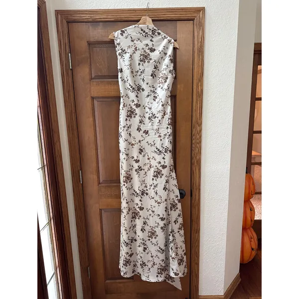 SAU LEE Callie Gown in Beige Multi Floral Size 8 NEW - Image 3