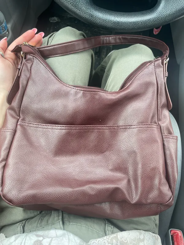 Vintage burgundy crocodile purse - Image 2