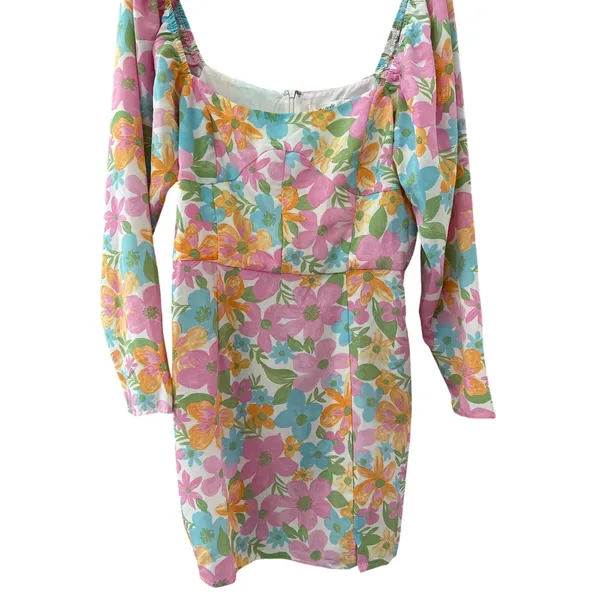 The Frolic‎ Floral Print Square Neck Mini Dress Multi Size 10 - Image 6