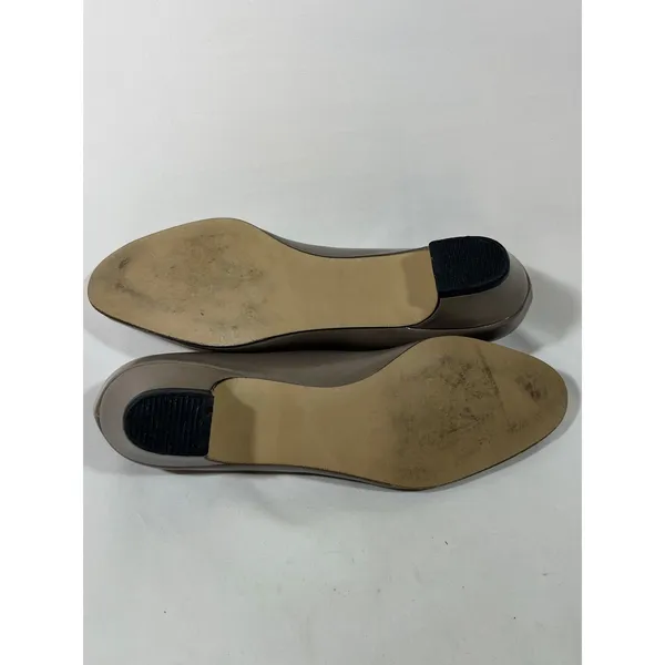 Hush Puppies Women's‎ Taupe Leather Slip On Block Heel Pumps Shoes 9M - Image 8