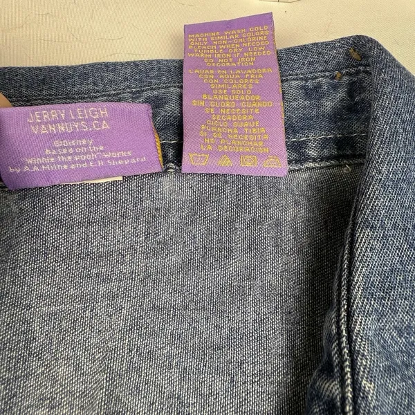 Vintage Disney Denim‎ Vest Shirt Women's 22W/24W Jerry Leigh Eeyore Pearl Snap - Image 6