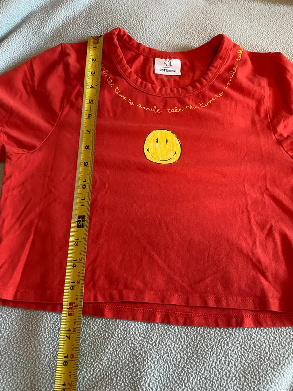 Cotton On Red Smiley Face Crop Tee  - Image 7