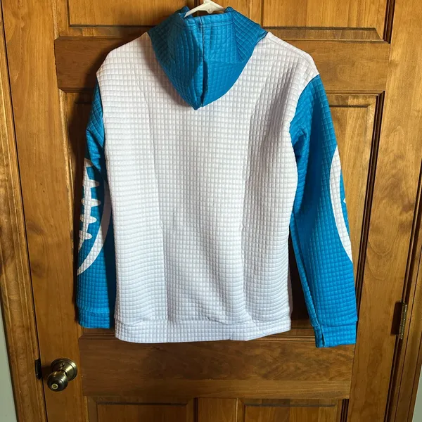 Detroit lions Women's Blue and White waffle Hoodie Size Small! - Image 4