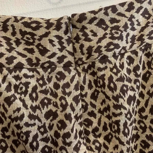 Grass Collection Leopard Jacquard Knit Mini Skirt Medium Pockets Stretch - Image 7