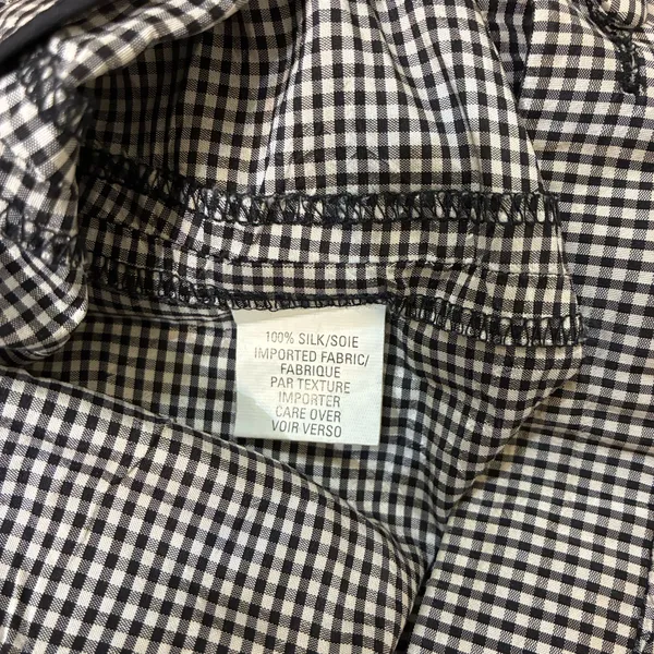Anne Klein Women’s Gingham Ankle Pants Size 6 High Waist 100% Silk - Image 5