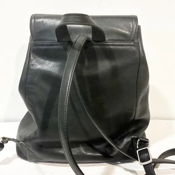 Vintage Coach Legacy Leatherware‎ Black Leather Backpack Purse - Image 6