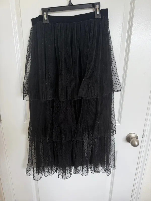 Zara Tiered Polka Dot Skirt Medium - Image 2