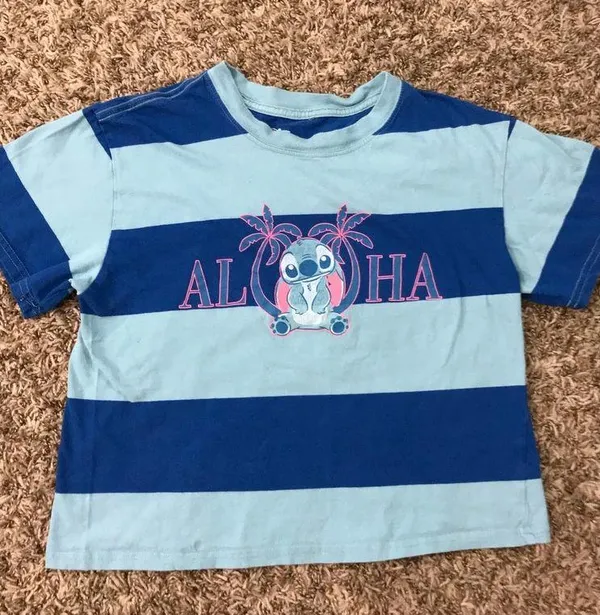 Stitch Aloha striped graphic t-shirt - Image 6