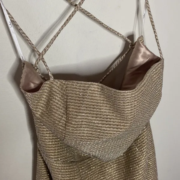 Lulus Earned Your Win Metallic Lace Cocktail Dress size XL - Image 9