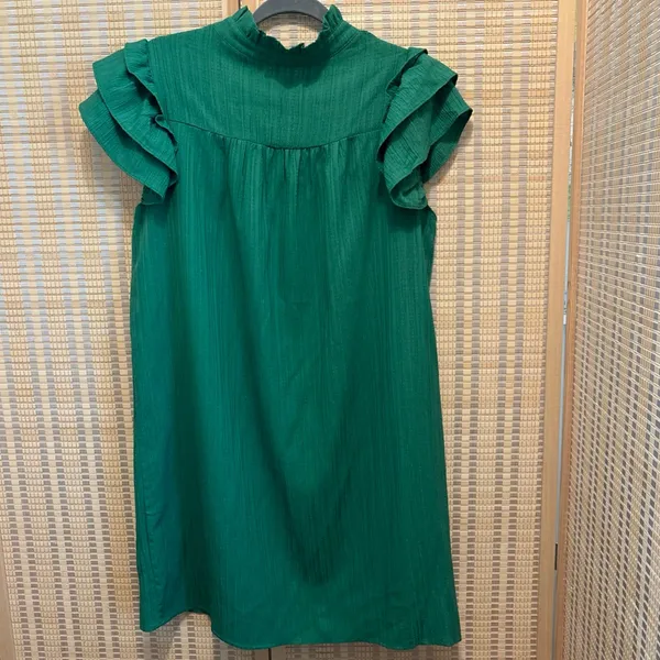 Green Ruffled Sleeveless Dress - Image 2