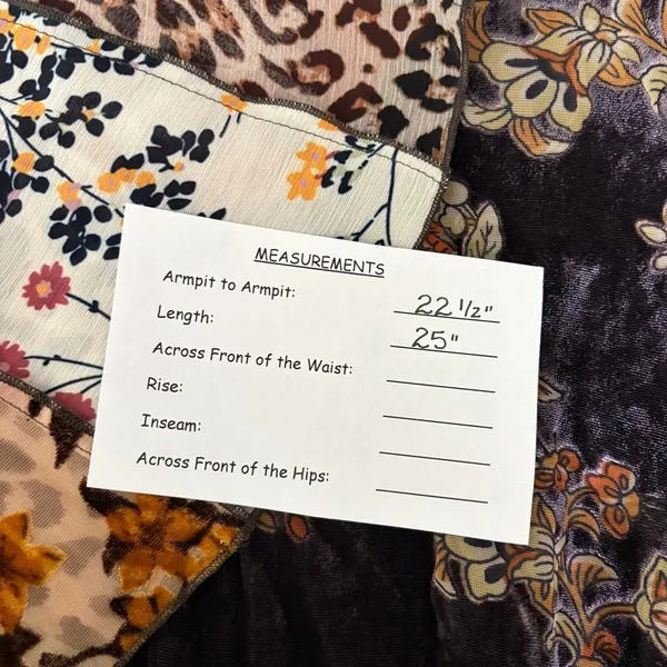 JOHN MARK Floral Velvet Burnout Animal Bell Sleeve Blouse Top Tie Waist Large - Image 11