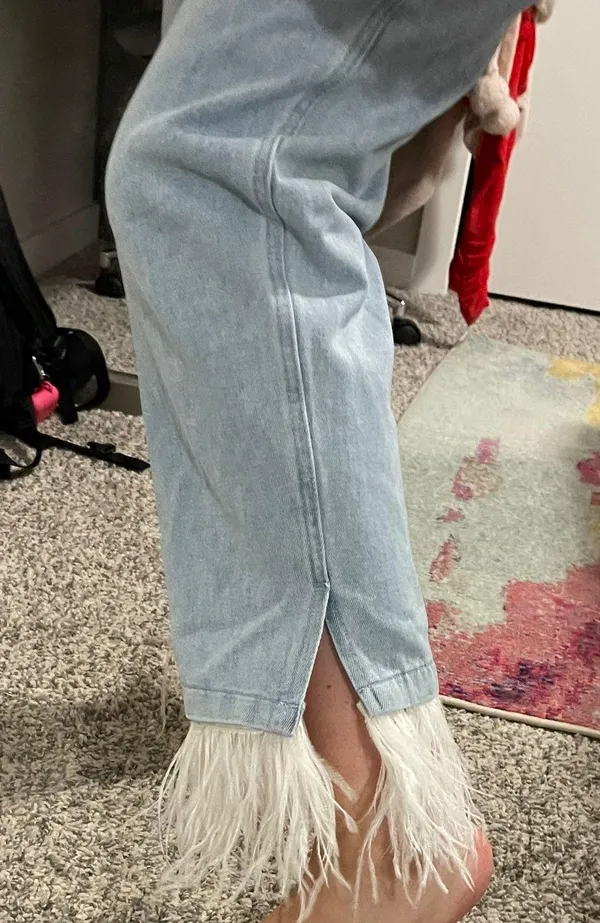 Strut & Bolt Straight Leg Jeans With Feathers - Image 2