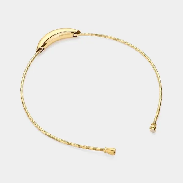 NWT Blanche & Co. choker. Sliding puffed sliver moon. 16” long Gold - Image 2
