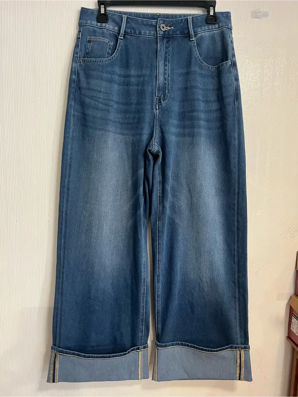HALARA Blue Wide-Leg Flare Jeans - Image 2