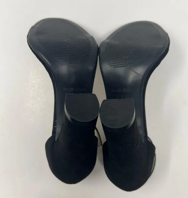 Heels Charm Faux Suede Black Heel Sandals Size 6.5 - Image 10