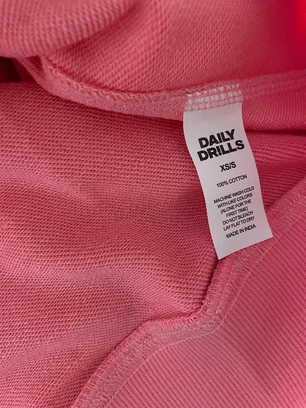 Daily Drills Cupid Monochrome Oversized Sport Crew Sweatshirt Pink XS/S - Image 3