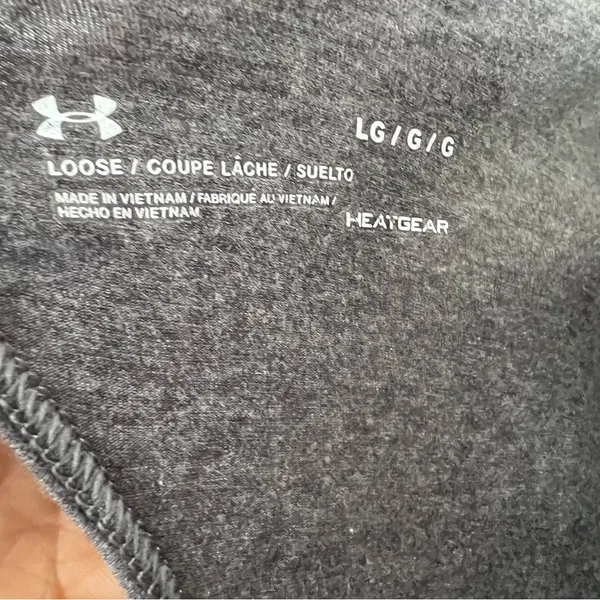 Under Armour Gray Long Sleeve Loose Heatgear Open Back Strappy Stretch Large - Image 2