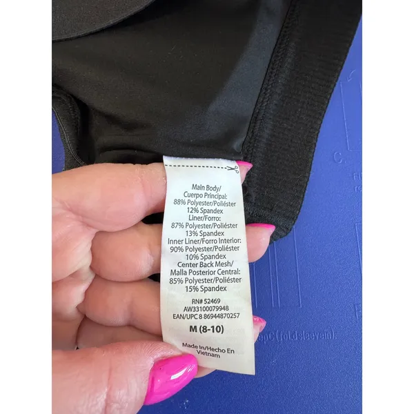 Athletic Works‎ Sports Bra Medium Gray Black Minimalist Activewear Athleisure - Image 5