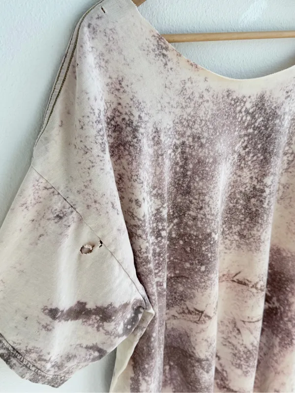 Bleached grunge off the shoulder pocket tee Tan Size XXL - Image 9