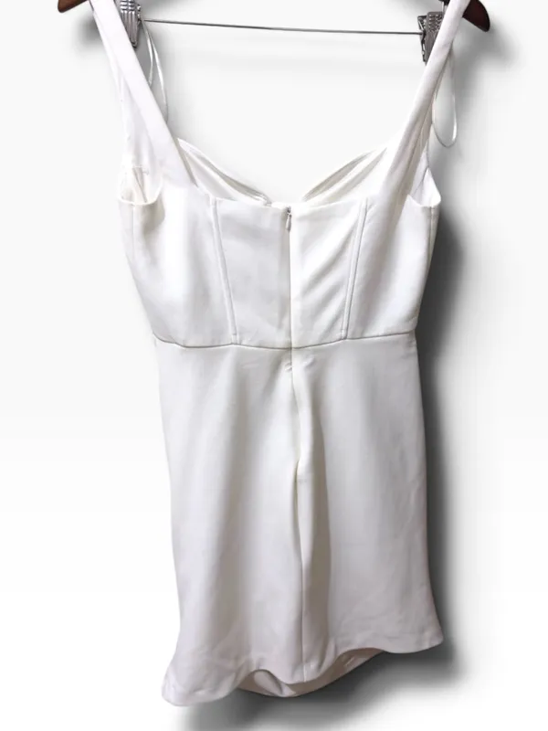 Zara | NWOT White Corset-Style Mini Dress (Size M) - Image 4