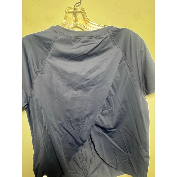 Halara Women's Short Sleeve Breezeful Draped Activewear T-Shirt Navy Blue Size M - Image 4