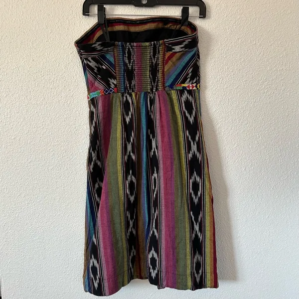 Anthropologie Edme & Esyllte pueblo ikat strapless dress sz 4 - Image 3