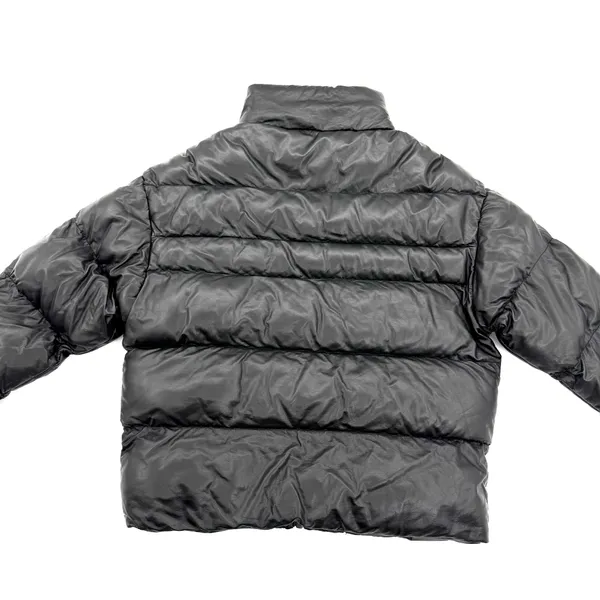 Men Faux Leather Bomber Jacket Quilted Coat Puffer Jacket Padded Jacket Winter Lined - Image 4