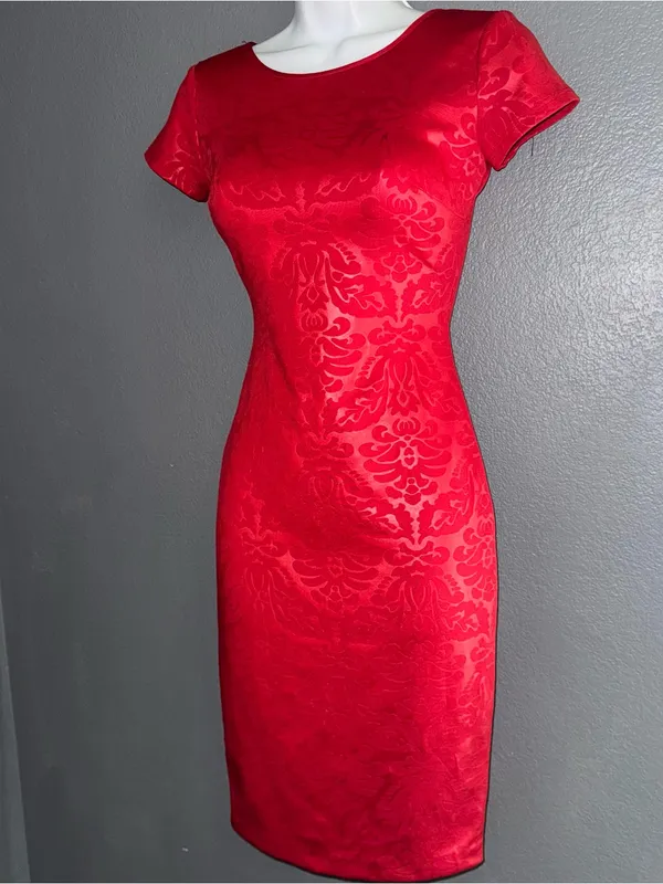 Windsor Women’s Red Short Sleeve Sexy Mini Party Dress size XS 1/2 - Image 3