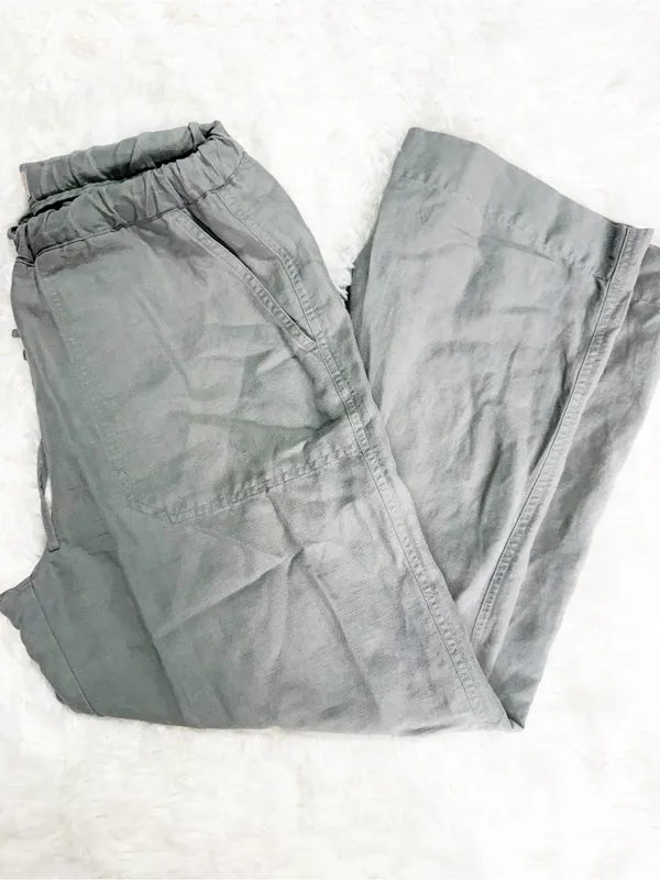 Marine Layer Soft Green Linen Tencel Drawstring Pants Size Medium - Image 9