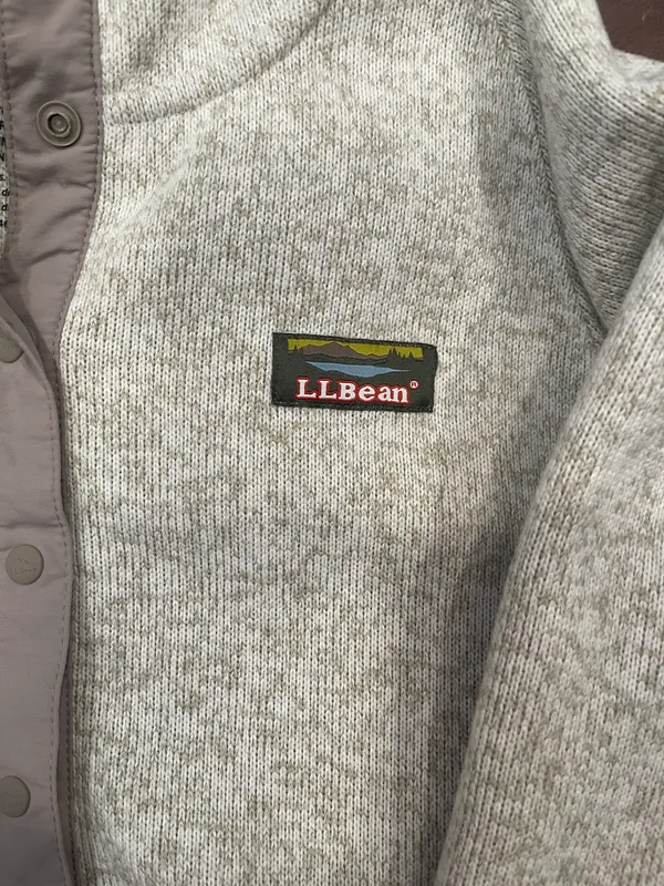NWOT L.L. BEAN Block Colored fleece with hood size small - Image 5