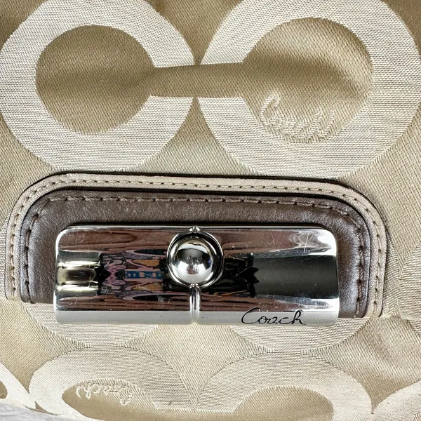 Coach Kristen Signature Op Art Hobo Purse Sateen Zip Top - Image 8