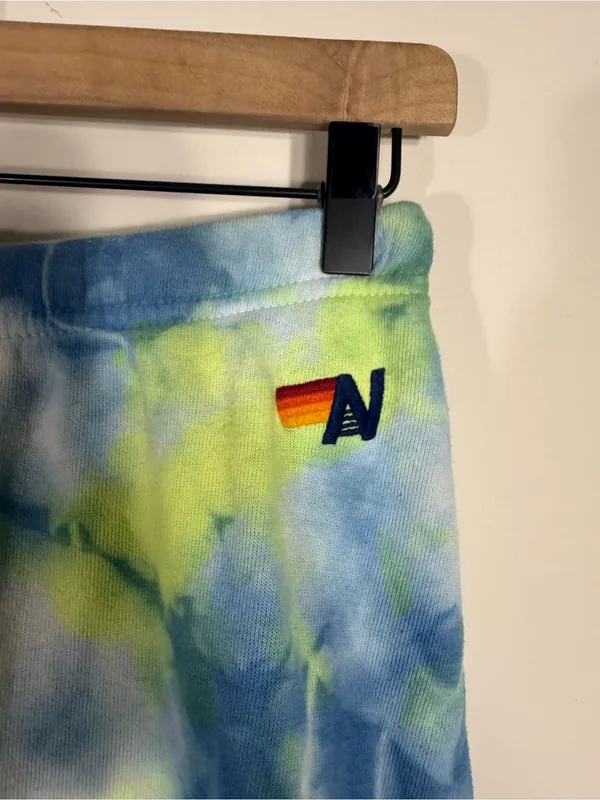 Aviator Nation Hand Dyed Tie Dye Jogger Sweatpants Neon Yellow Size XS - Image 6
