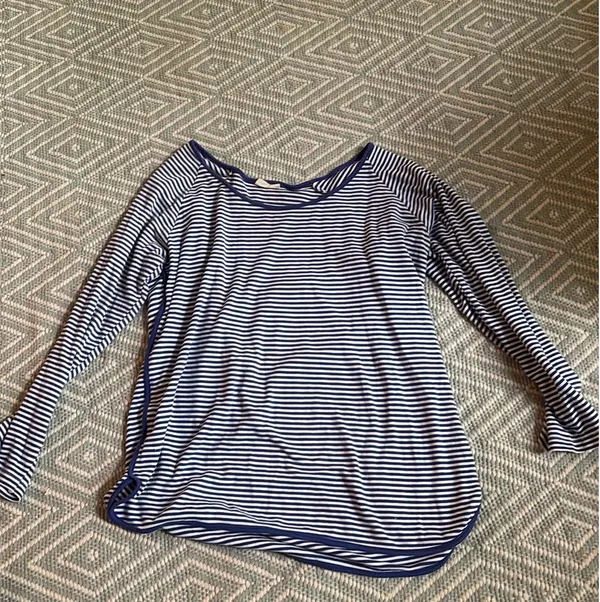 LAKE navy striped long sleeve pj top Blue - Image 3