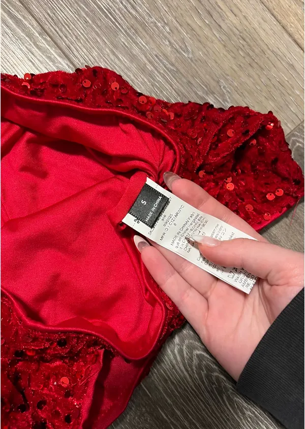 Shein Red Sequin Shorts - Image 3