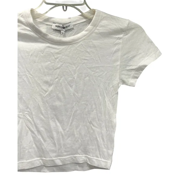 WeWoreWhat White Crew Neck T Shirt Short Sleeve XS NWOT Classic Minimalist Chic - Image 5