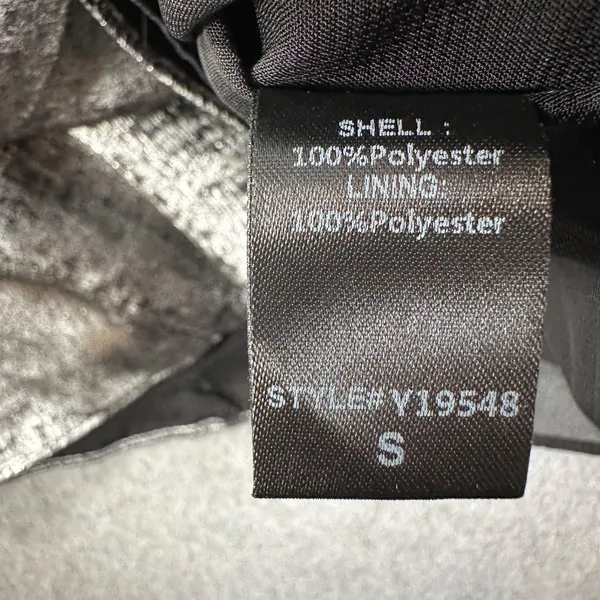 Do + Be Metallic Silver Halter Neck Bow Blouse Size Small Party Sleeveless - Image 7