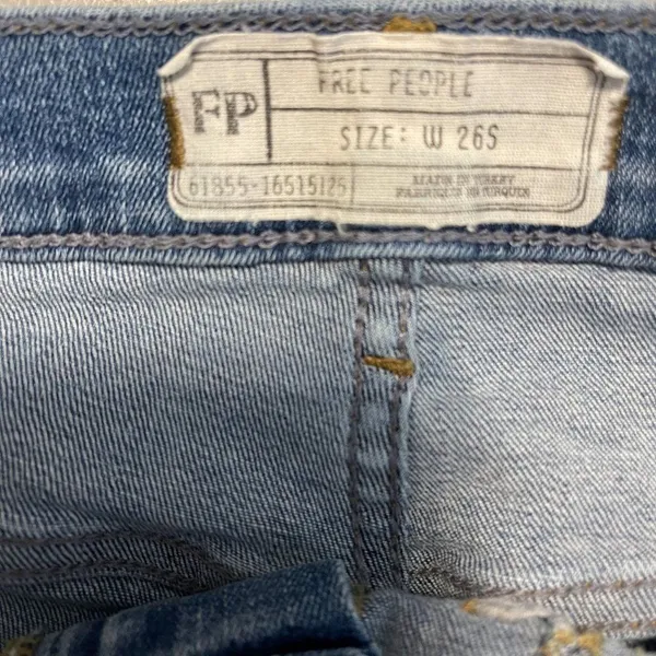Free People Distressed Light Wash High Rise Stretch Skinny Jeans 26 S Short - Image 10