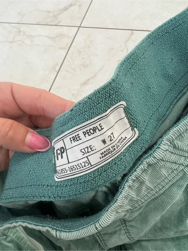 Free People Green Corduroy Flare Pull On Pants Size 27 - Image 3