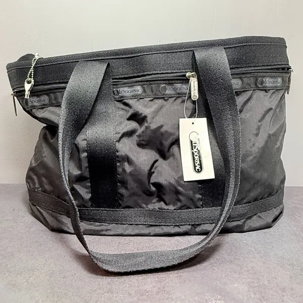 LeSportsac Weekender Travel Tote Bag Black Large Lock & Keys NWT - Image 2