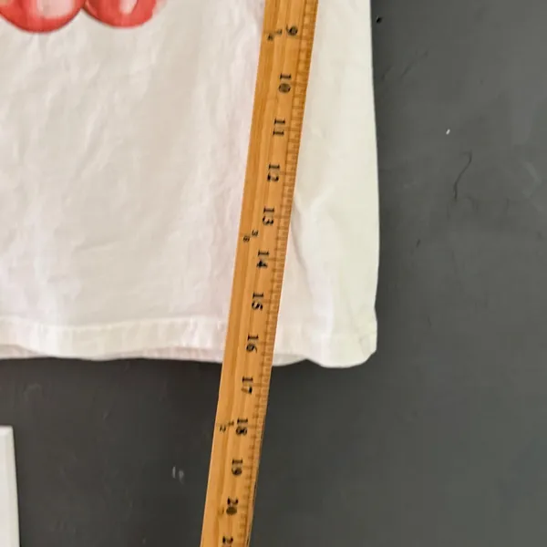 Forever 21 Y2k Womens Cherry Bow Graphic Cropped Baby Tee Cream Small - Image 7
