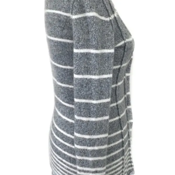 Banana Republic Wool/Cotton blend Gray Striped Cardigan S - Image 4