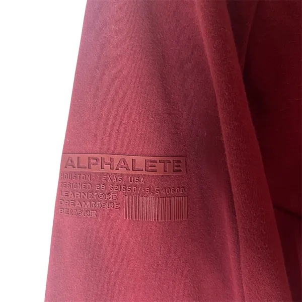 Alphalete Cropped Hoodie Burgundy Maroon Athleisure Gym Sweatshirt‎ Sz Medium - Image 3