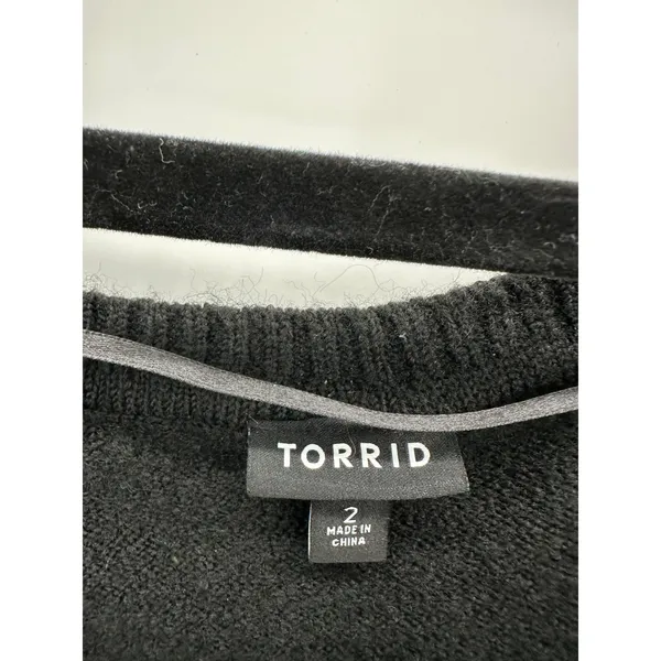 Torrid Womens‎ Black Tan Knit Sweater Sz 2x Cozy Oversized Lounge Casual - Image 5