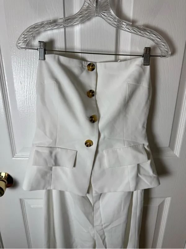 Amanda Uprichard Yadira Jumpsuit in White M - Image 4