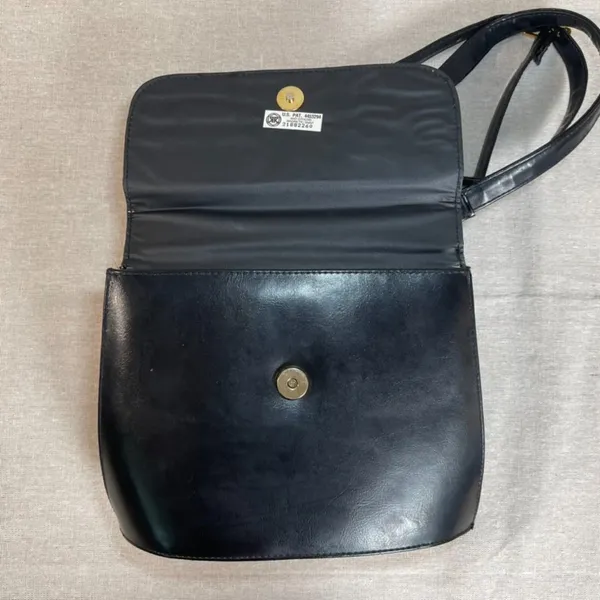 Vintage 90s Black Vegan Leather Crossbody Purse - Image 4