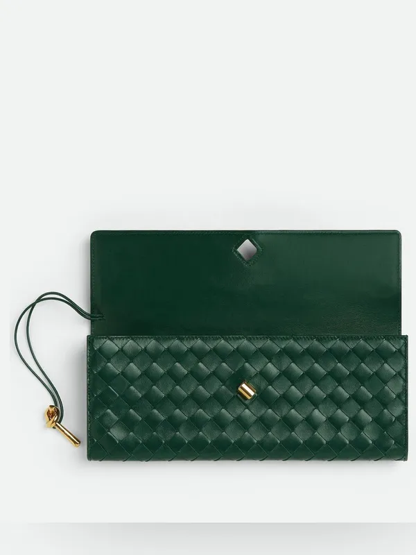 Green Woven Evening Clutch Crossbody Bag - Image 3