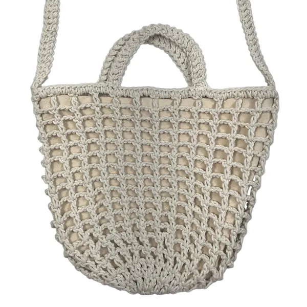 MADEWELL Crocheted Rope Tote Antique Cream Summer Vibes Boho Vacation Resort - Image 4